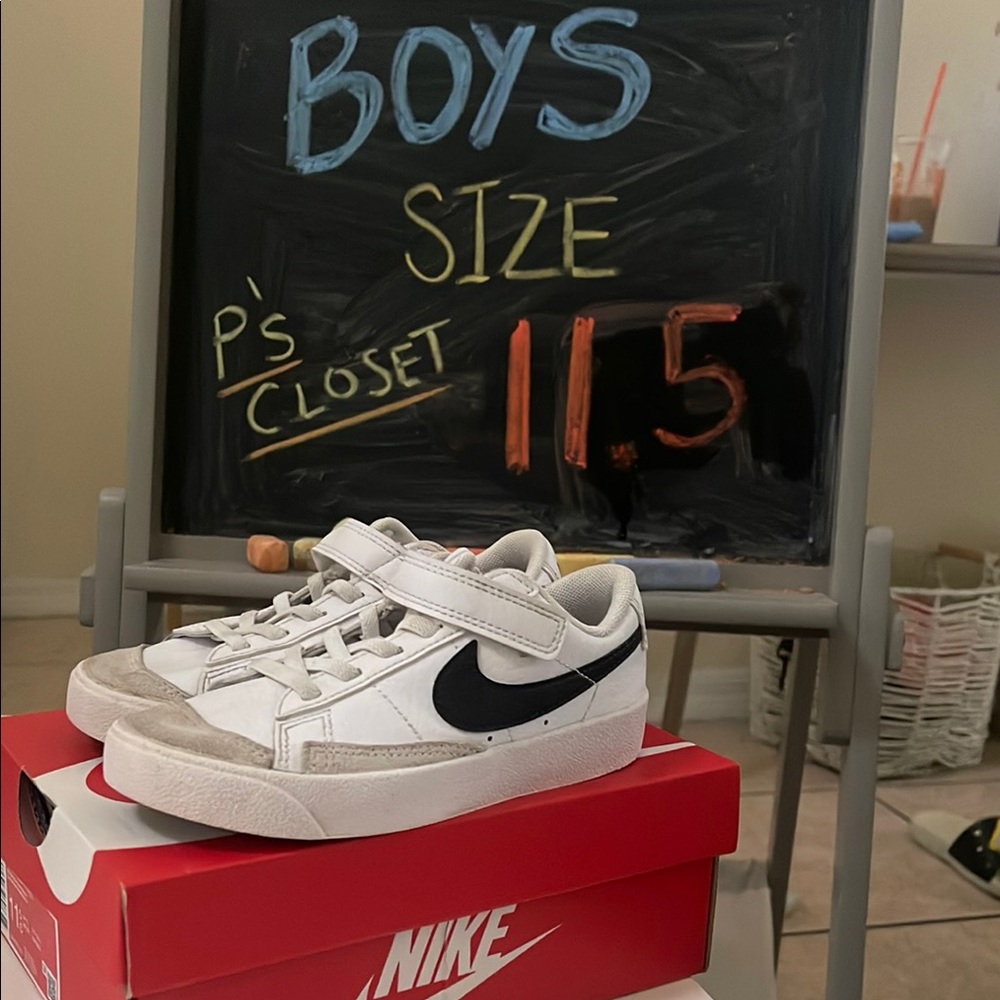Nike Low Blazer Kids White and Black Sneakers